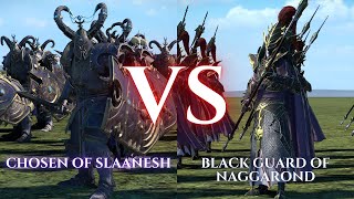 WARHAMMER III Total War  Chosen of Slaanesh VS Black Guard of Naggarond [upl. by Virgin]