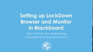 Setting up LockDown Browser and Monitor in Blackboard [upl. by Airbmac6]