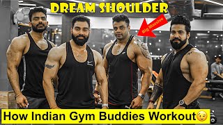 Gym Buddies Doing Shoulder Workout  Best Shoulder And Traps Workout [upl. by Peppy]