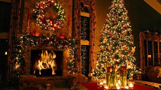 2 Hours of Classic Christmas Songs with Fireplace and Beautiful Christmas Background [upl. by Atiuqram]