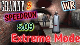 Granny 3  Extreme mode  509 WR glitchless speedrun Train Escape [upl. by Husha]