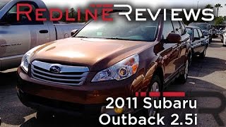 2011 Subaru Outback 25i Review Walkaround Start Up amp Rev [upl. by Nagyam147]