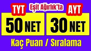 50 tyt 30 ayt eşit ağırlık kaç puan eder 2023 I tyt ayt puan hesaplama [upl. by Cresida907]