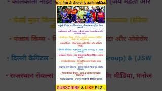 IPL TEAM के कप्तान और उनके मालिक [upl. by Guimond]