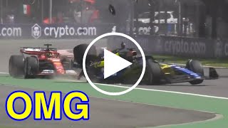 Alex Albon Crash Video  Alex Albon and Oliver Bearman crash in FP1  Alexander Albons accident [upl. by Devad]