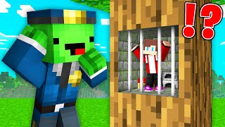 JJ Hide From Mikey in TINY PRISON Inside TREE in Minecraft  Maizen [upl. by Landrum]