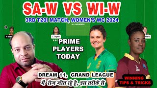 SA W vs WI W Dream11 Analysis  South Africa Women vs West Indies Women T20 World Cup 2024 [upl. by Auhesoj]