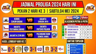 Jadwal Proliga 2024 Hari iniKlasemen Putra amp Putri Voli Proliga 2024 TerbaruPutaran 1Live Moji [upl. by Furiya]