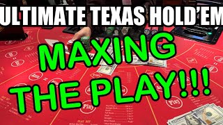 ULTIMATE TEXAS HOLD EM in LAS VEGAS MAXING THE PLAY [upl. by Rufena518]