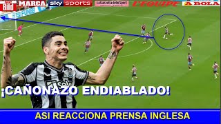 ASI REACCIONA PRENSA INGLESA a GOL de MIGUEL ALMIRON NEWCASTLE vs BURNLEY [upl. by Pamella]