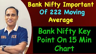 Bank Nifty Important Of 222 Moving Average  Bank Nifty Key Point On 15 Min Chart [upl. by Sixla]