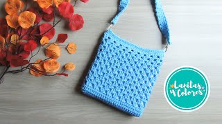 Bolso TEJIDO a CROCHET paso a paso puntos basicos  Lanitas y Colores [upl. by Darius180]