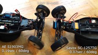 High Speed Servo Comparison  Savox SC1257TG and AE S1903MG [upl. by Jere]