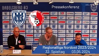 Pressekonferenz Babelsberg 03 vs Berliner AK 07  nulldreitv  Saison 202324 [upl. by Ennaylil]