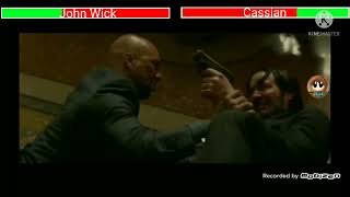 John Wick vs Cassian with healthbars John Wick Chapter 2 [upl. by Sevy840]