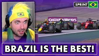 Our reaction to an AWESOME 2023 Brazilian Grand Prix Sprint [upl. by Norvol]