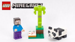 Building Minecraft Steve and Baby Panda LEGO 30672 lego stopmotion [upl. by Ker]