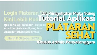 Plataran Sehat User Admin Penyelenggara [upl. by Relyuc]