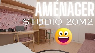 Comment aménager un studio 20m2 pour un étudiant  option B [upl. by Moskow]