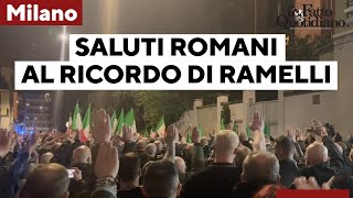 Ramelli saluti romani e rito del presente alla commemorazione a Milano [upl. by Reinar779]