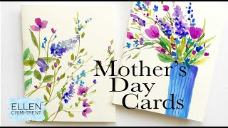 EASY Mothers Day Card Ideas Watercolor painting [upl. by Peh675]