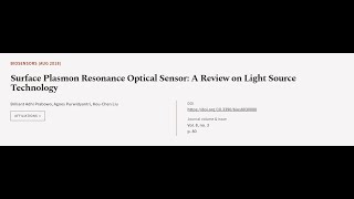 Surface Plasmon Resonance Optical Sensor A Review on Light Source Technology  RTCLTV [upl. by Nett]