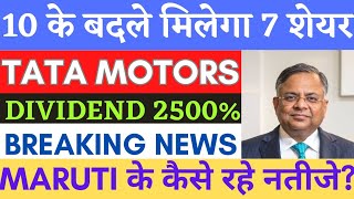 tata motors share latest news  tata motors demerger news  maruti q4 results news  dividend [upl. by Marguerite942]