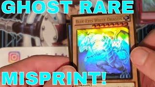 MISPRINT Blue Eyes White Dragon GHOST RARE ERROR YuGiOh Gold Series 5 Haunted Mine Box Battle Pack [upl. by Ymaj]