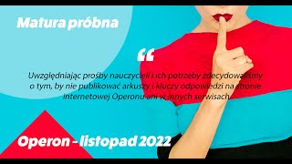 Próbna matura z matematyki Operon listopad 2022  rozwiązania zadań Twitter [upl. by Melinde333]