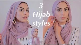 3 Hijab Styles Using Maxi Scarf With Earrings [upl. by Box]