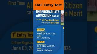 UAF Entry test 2024  University of Agriculture Faisalabad Admissions latestadmissions admission [upl. by Garlen807]