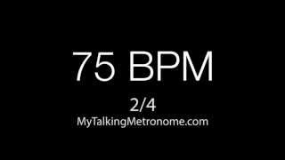 Talking Metronome  24 time  75 BPM Beats Per Minute [upl. by Etoile]