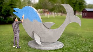 Awesome dolphin shaped concrete coffee table [upl. by Leiria]