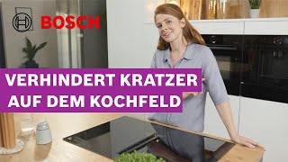 Kochfeld mit kratzfester Oberfläche amp integriertem Dunstabzug verhindert Kratzer  Bosch Kochfelder [upl. by On]