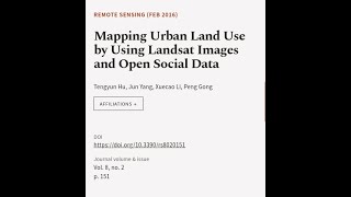 Mapping Urban Land Use by Using Landsat Images and Open Social Data  RTCLTV [upl. by Leffen]