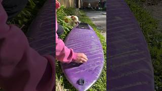 Applying Surfwax to New Board surfing howtosurf [upl. by Ellimahs91]