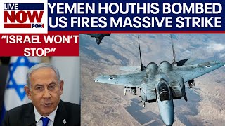 IsraelHamas war US attacks Yemen Houthis Netanyahu vows IDF to destroy Hamas despite world court [upl. by Allmon708]