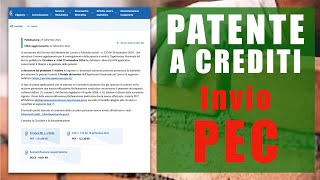 PATENTE A CREDITI Inoltro domanda tramite PEC [upl. by Ladnek]