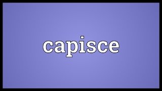 Capisce Meaning [upl. by Dumas74]