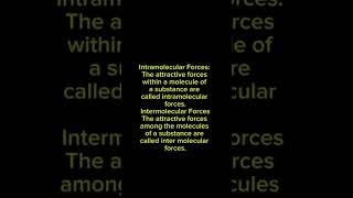 Definitions of Intramolecular and Intermolecular Forces [upl. by Eulalie]