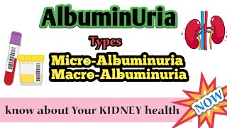 What is AlbuminuriaTypes Albuminuria testmicroalbuminuriaMacroalbuminuriaCauses of Albuminuria [upl. by Michaela888]