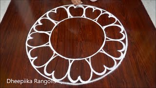 Very easy big New Year 2024 kolam Rangoli Design  Sankranthi muggulu art newyear rangoli [upl. by Sura331]