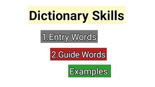 Entry Words and Guide Words in a Dictionary  Dictionary Skills  Basics of English Language [upl. by Enywtna]