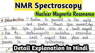 Nmr spectroscopy  nuclear magnetic resonance spectroscopy  basic introduction mechanism msc note [upl. by Lertnom417]