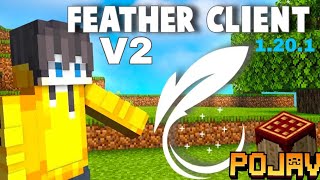 Feather Client V2 Koohi mc🤩Pojav Launcher 🥳Fps Boost Mods in Pojav launcher 1201 [upl. by Wilhide]