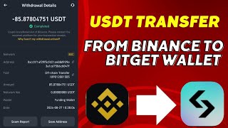 USDT TRANSFER FROM BINANCE TO BITGET WALLET  TRANSFER WITH MINIMUM FEES  ARISHS WORLD [upl. by Naivatco589]