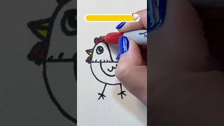 Simple hen drawing for kids  Easy drawing step by step 🐓🐔 [upl. by Mercer]