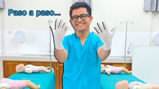 Cómo Colocarse los guantes quirúrgicos paso a paso [upl. by Airehs]