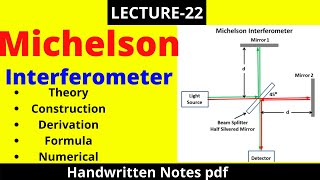 michelson interferometer  Construction and Working  Engineering Physics [upl. by Nashbar]