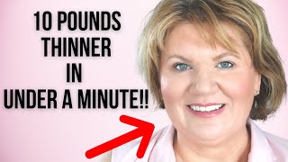 Contour A Round Fat Face And Double Chin  Super Easy Makeup over 50 [upl. by Atteuqnas]